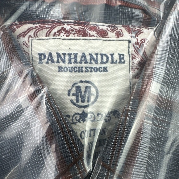 Panhandle Rough Stock Shirt Men's Medium Pearl‎ Snap Western Rodeo Gray - Picture 6 of 6